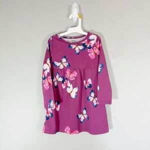 Carter’s Butterfly Jersey Dress Girl’s Size 4T Toddler Purple Long Sleeves